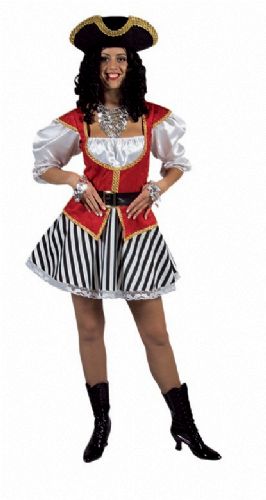 piratendame rood - Willaert, verkleedkledij, carnavalkledij, carnavaloutfit, feestkledij, piraat, piraten, ahoi, kapitein, waterratten, zeerover,